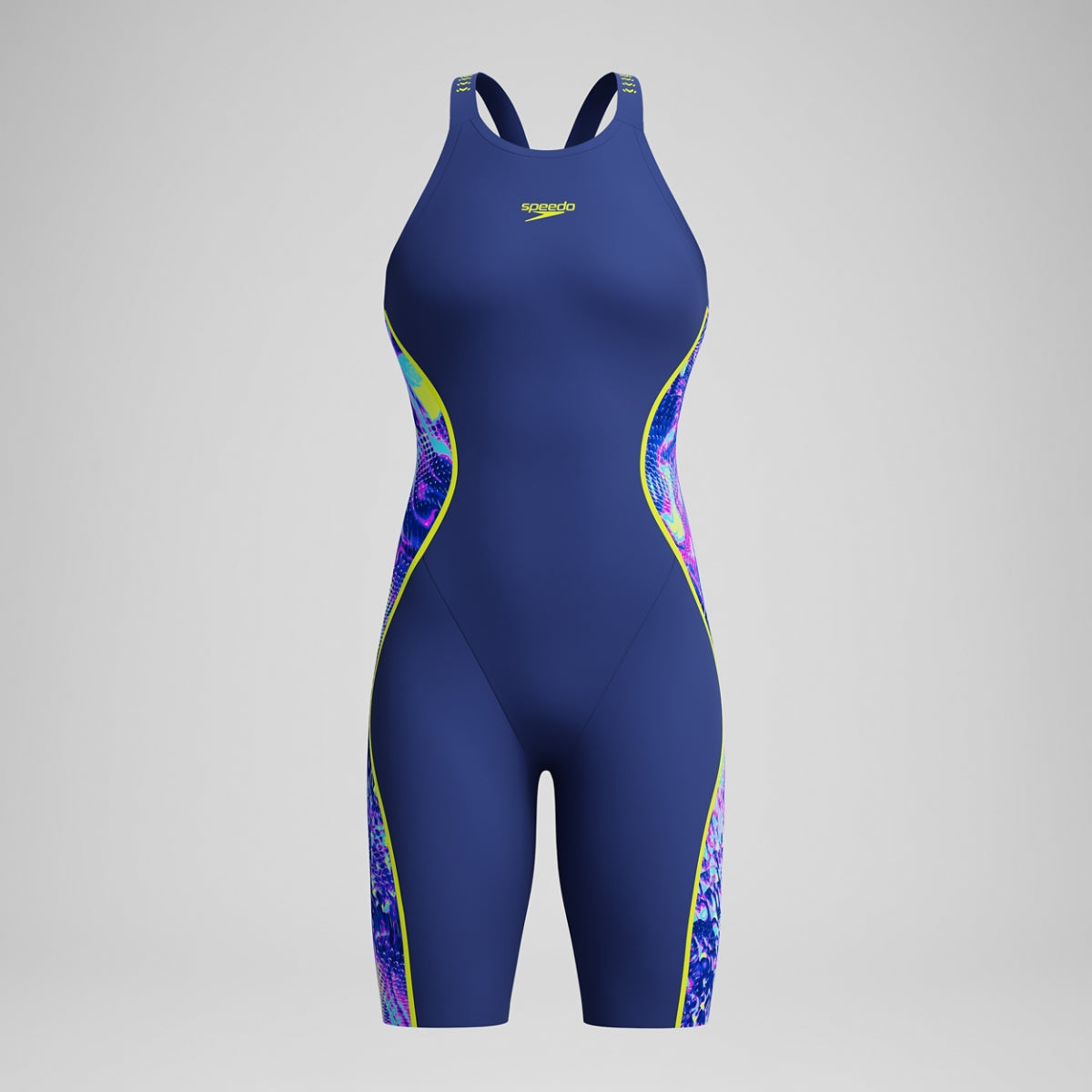 Fastskin LZR Pure Intent 2.0 Printed Closedback Kneeskin - Noble Navy/Morphosis/Hyper Yellow USA